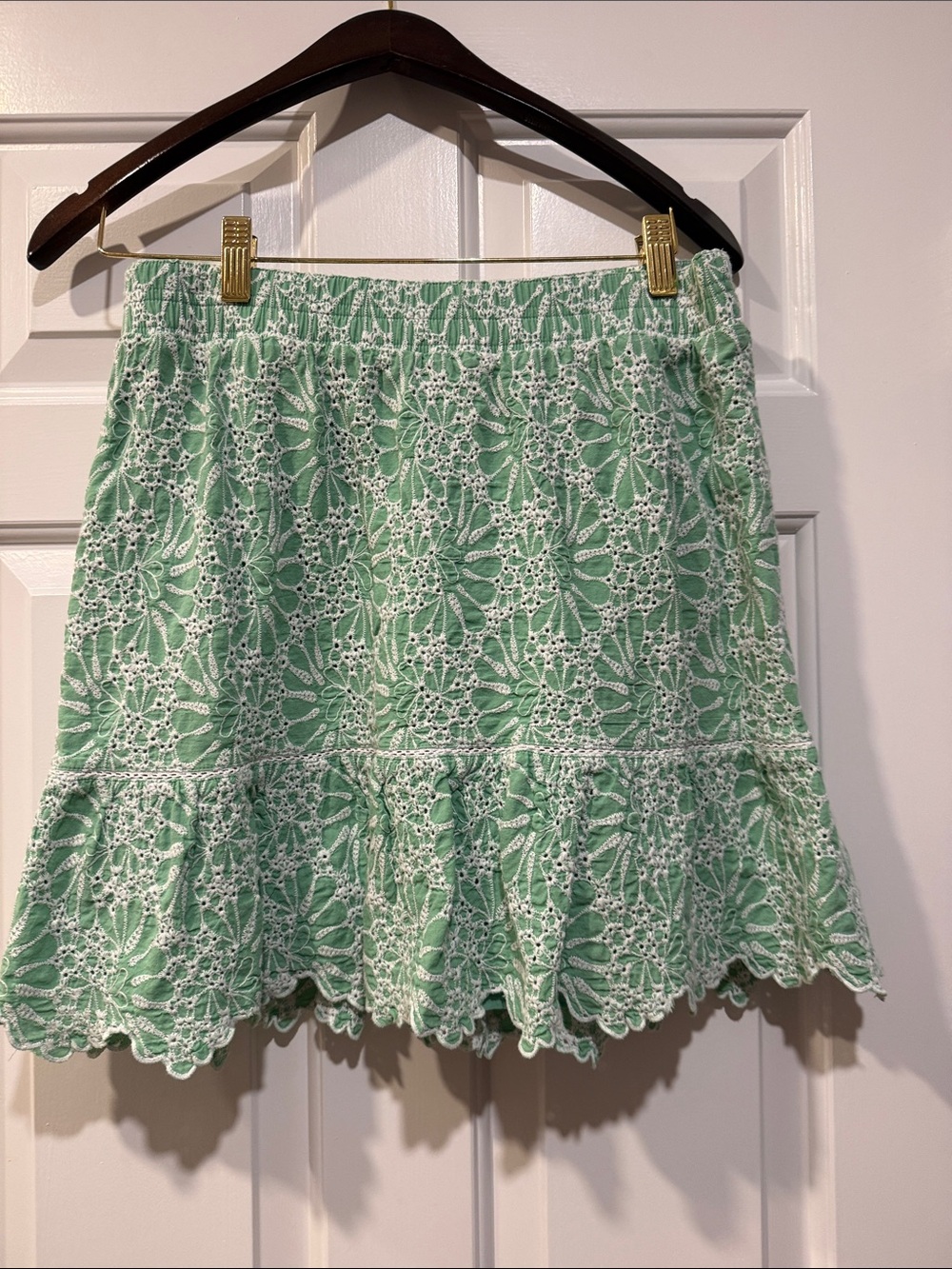 Women’s Mint Green Lace Tiered Skirt